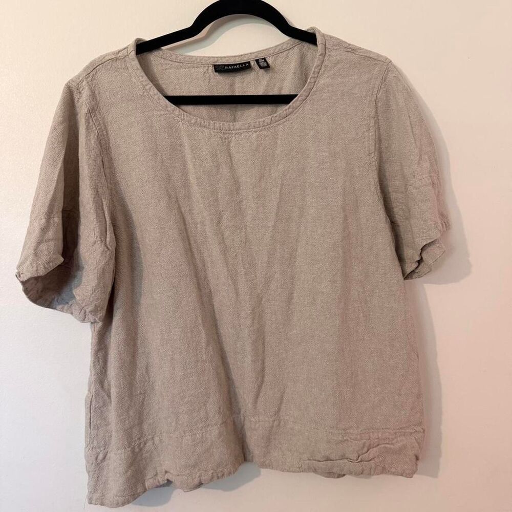 RAFAELLA | Textured Linen-Blend Boxy Blouse | Coastal Boho